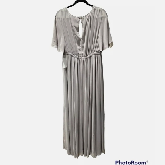 Show Me Your Mumu Emily Empire Maxi Dress Dove Grey Chiffon Size 1X - Picture 3 of 5
